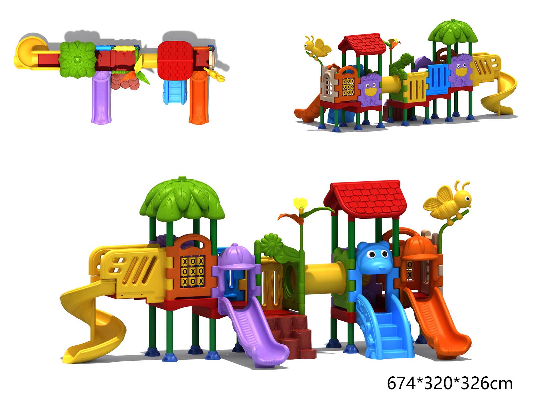 Kids Outdoor Slide Set - 子供用遊具セット、学校や公園向けの滑り台、屋外遊具用滑り台