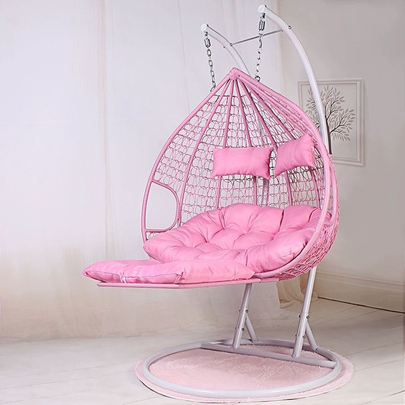 Kids Outdoor Egg Chair - スタンド付きパティオスイング、屋外家具セット、子供と大人用ガーデンリラックスハンモック、ダブルウィッカーラタンハンギングエッグスイングチェア