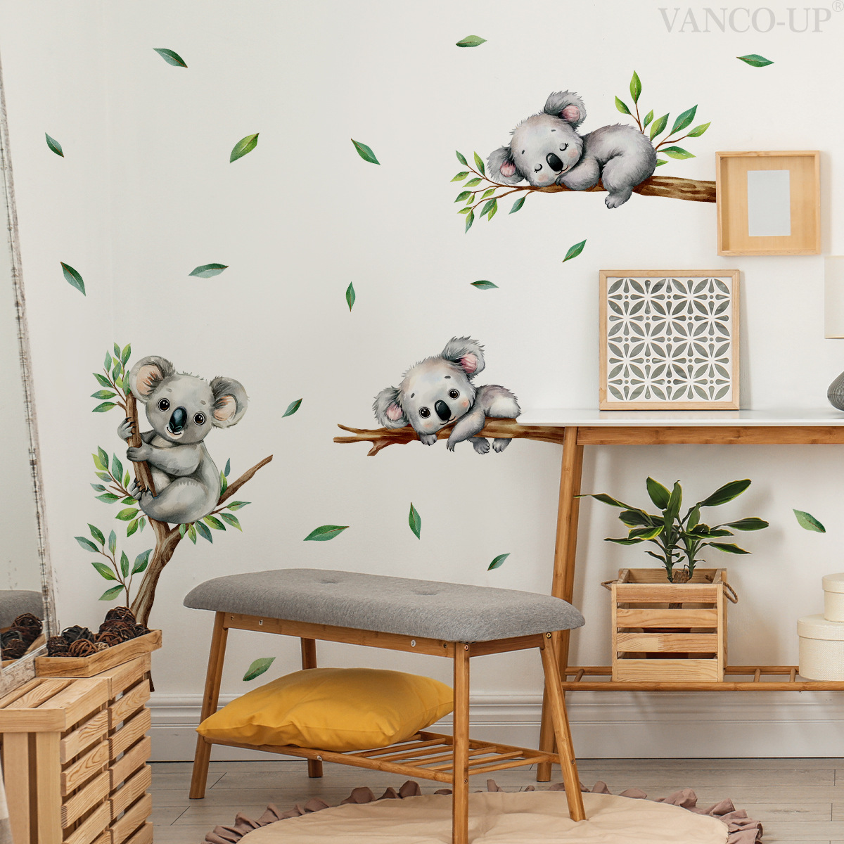 Kids Outdoor Furniture - 漫画コアラ登る木の枝ウォールステッカー子供部屋子供部屋幼稚園壁装飾壁紙壁画 PVC