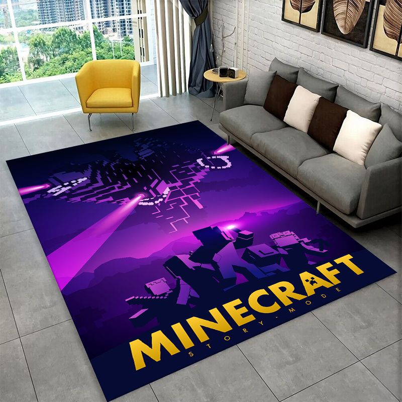 Kids Outdoor Mat - 漫画 S-Sandbox ピクセルビルディングゲーム ノンスリップエリアラグ リビングルーム、ベッドルーム、プレイルーム、カーペットフロアマット ホームデコレーションラグ