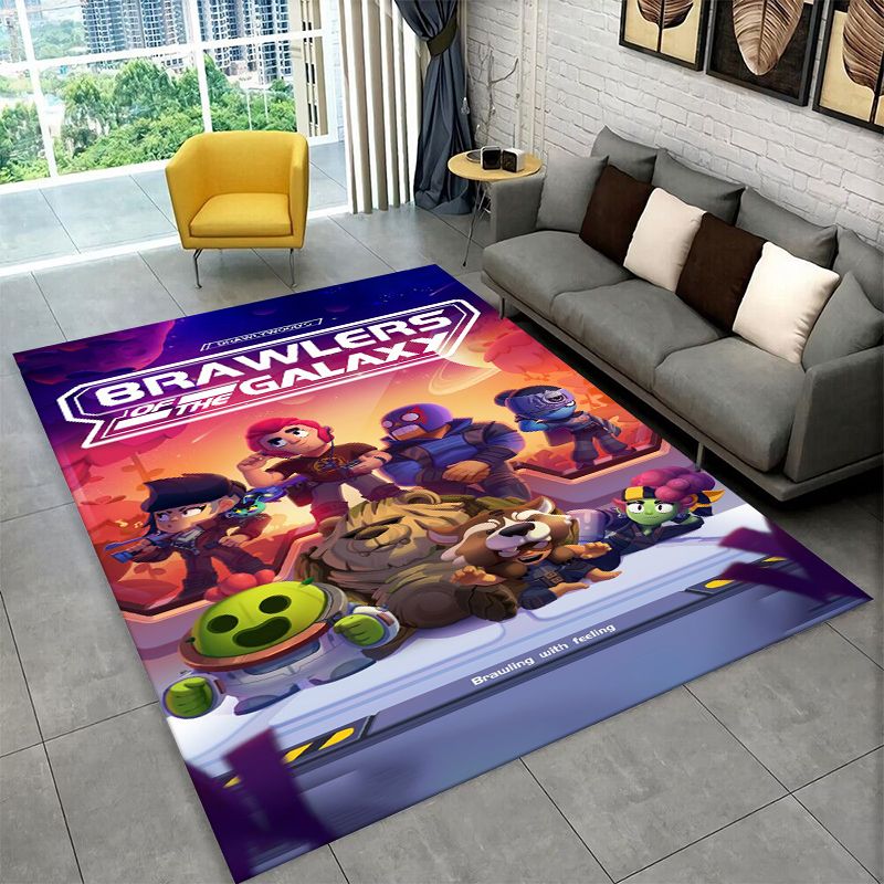 Kids Outdoor Mat - 漫画B-Brawlゲーム滑り止めエリアラグ、リビングルーム、寝室、プレイルーム用、ソフトカーペットフロアマット、家の装飾ラグ、子供部屋ギフト