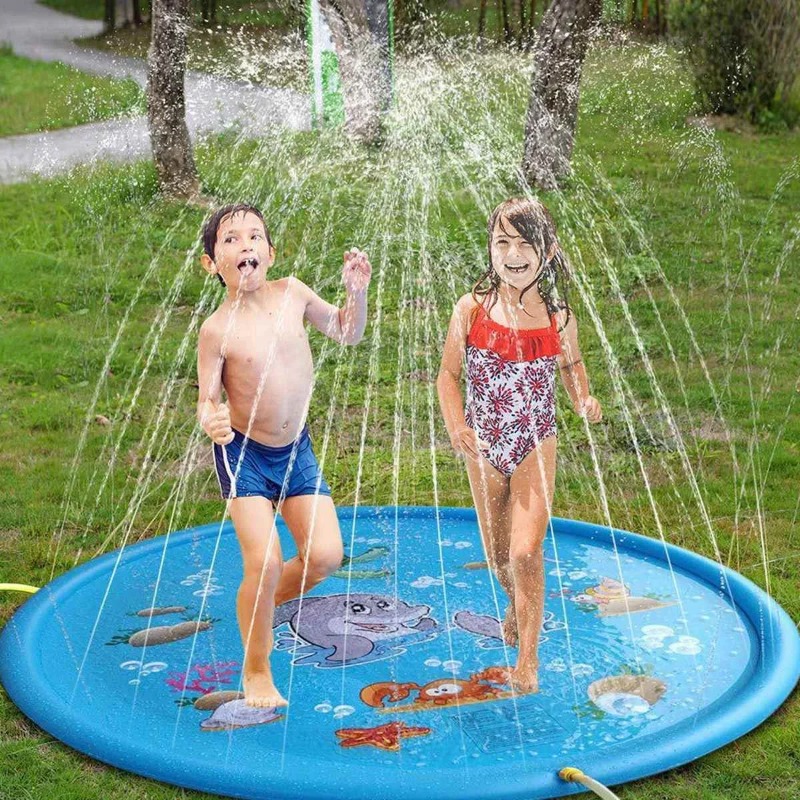 Kids Outdoor Mat - 水スプラッシュプール子供屋外面白いおもちゃ子供インフレータブルラウンドスプリンクラーマット庭水スプレーパッド