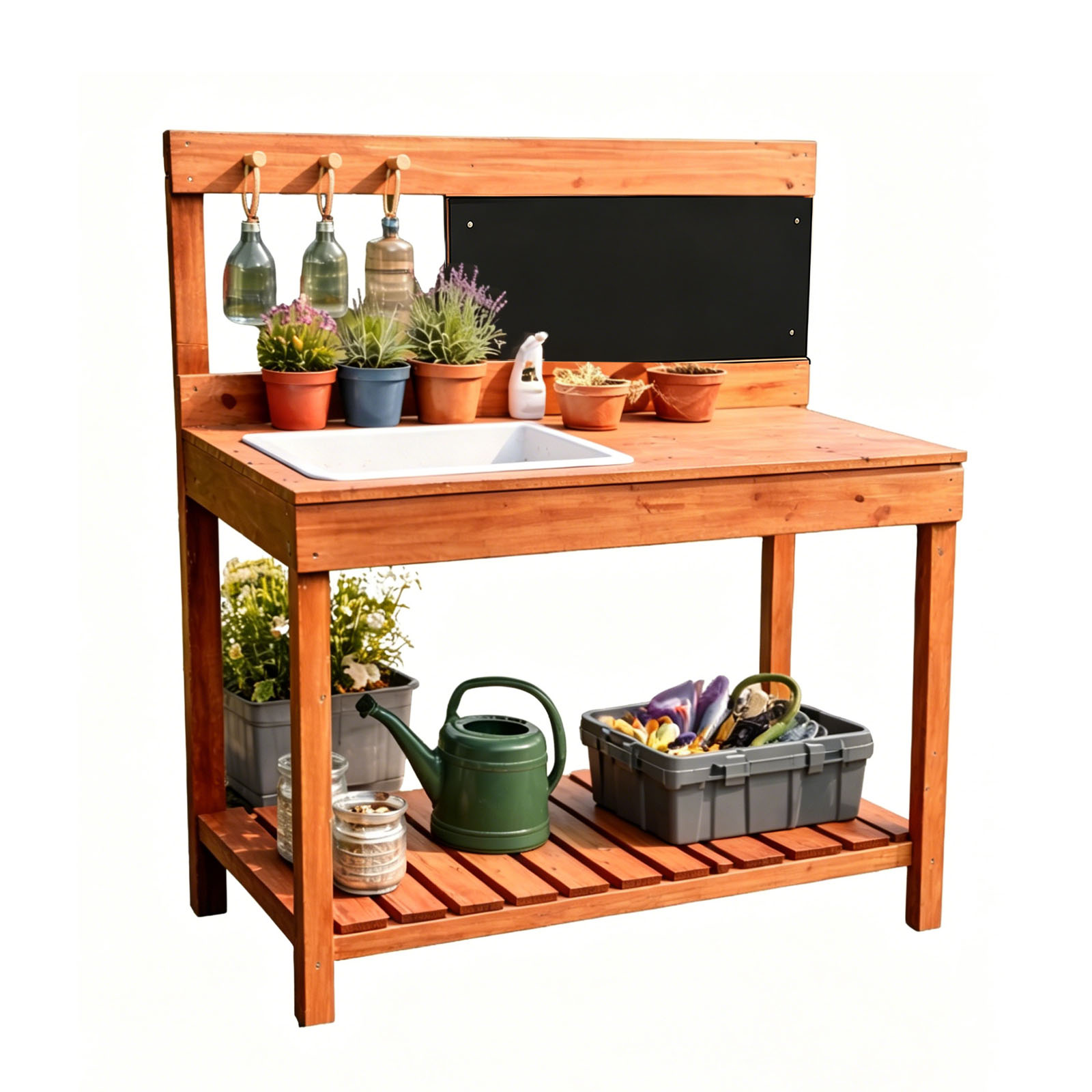 Kids Outdoor Tools - 木製植木鉢台子供用屋外屋内庭園植栽テーブル作業台子供科学教育ツール