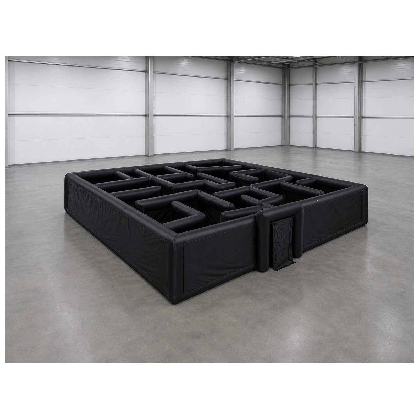 Kids Outdoor Games For Party - 大型無地ブラックインフレータブル迷路 12×12m 39×39フィート 送風機付き スポーツゲーム パーティーイベント