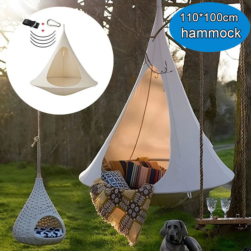 Kids Outdoor Furniture - 屋外防水ハンモック ダブルカクーンハンギングチェア 耐荷重80KG 屋外および屋内用 - 吊り下げキット