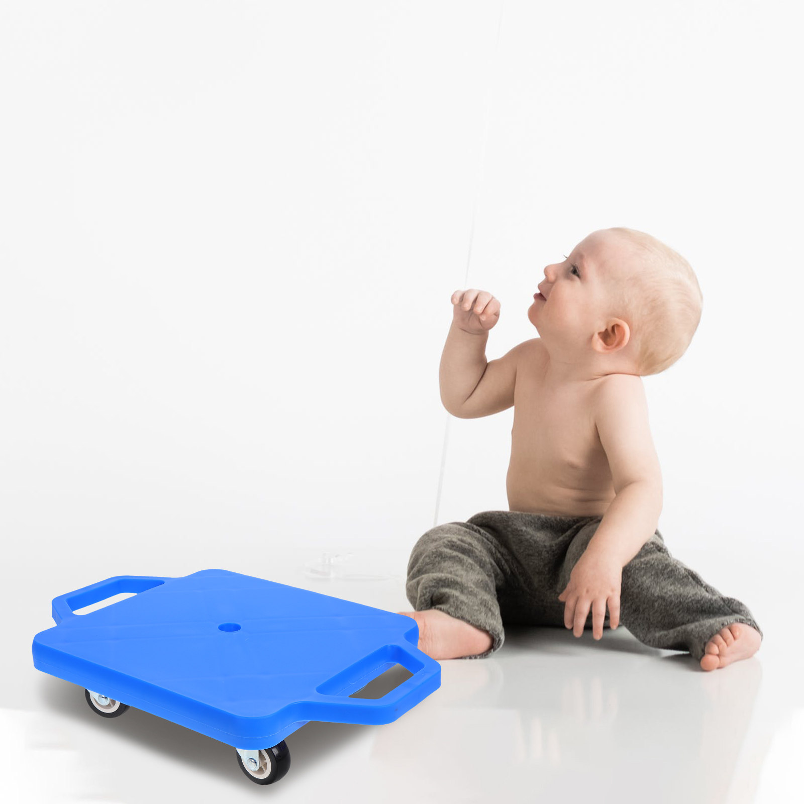 Kids Outdoor Tools - 子供用プラスチック製フロアスクーター キャスター付きシートスクーターボード 学校体育館 屋外遊び 感覚統合 バランス調整ツール