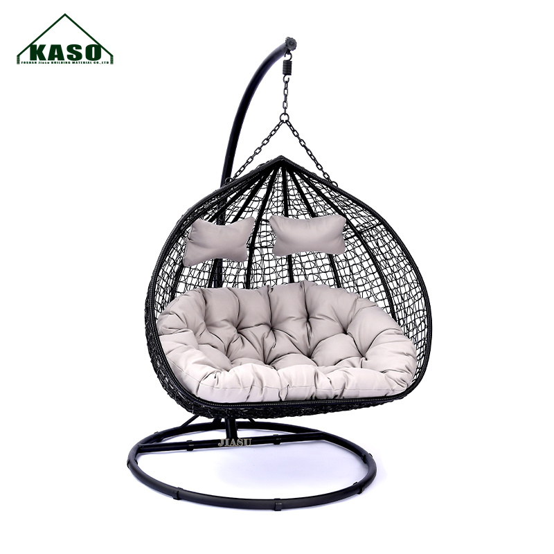 Kids Outdoor Egg Chair - パティオスイングスタンド付き屋外家具セット子供大人用ガーデンリラックスハンモックダブルウィッカーラタンハンギングエッグスイングチェア