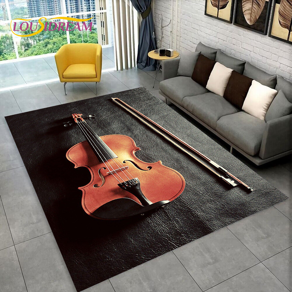 Kids Outdoor Instruments - クラシックなバイオリン楽器,家庭用アクセサリー,リビングルーム,ベッドルーム,キッチンの装飾用の滑り止めフロアマット
