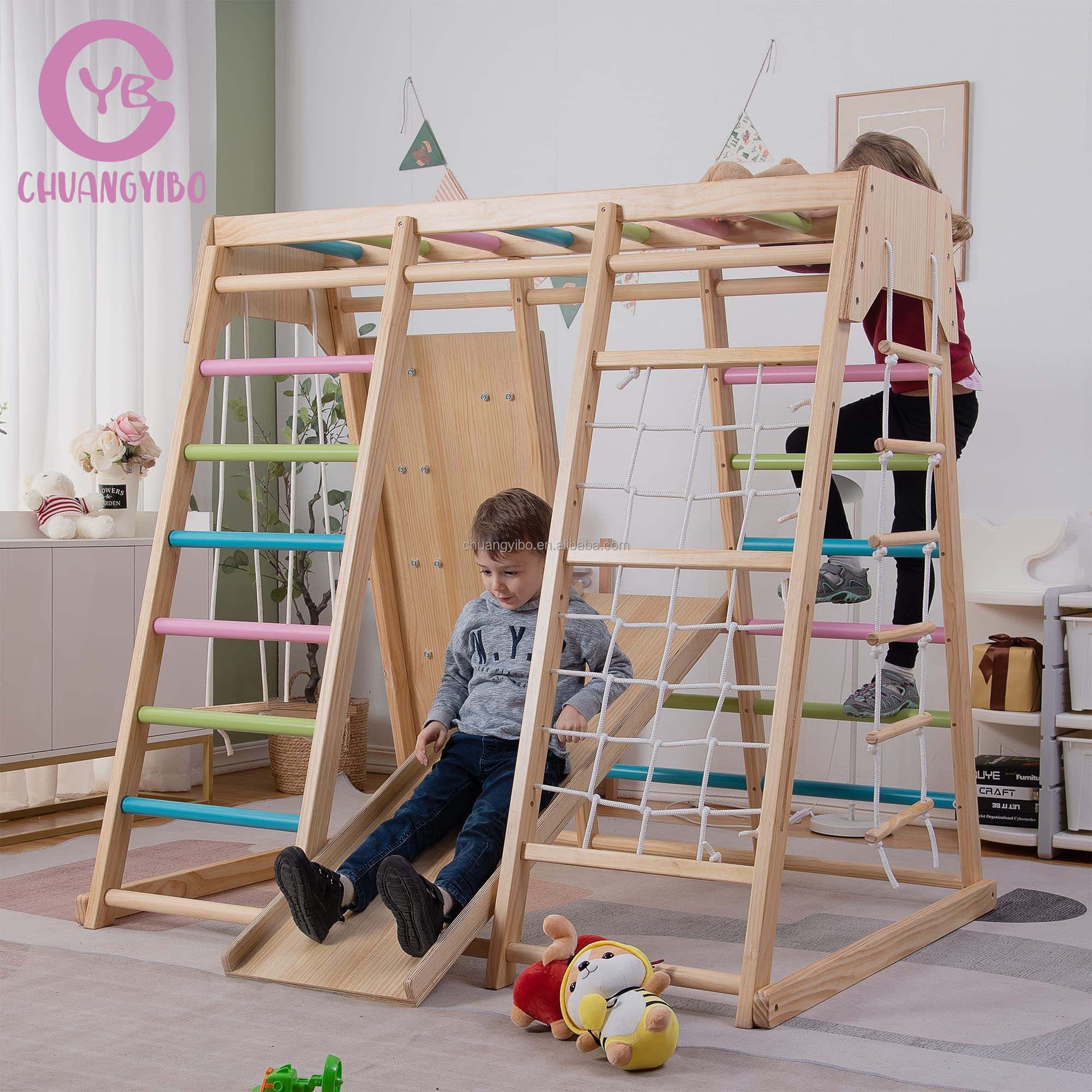 クライミングウォール遊園地製品 木製滑り台とブランコセット  - Kids Outdoor Slide Set のレビューと価格