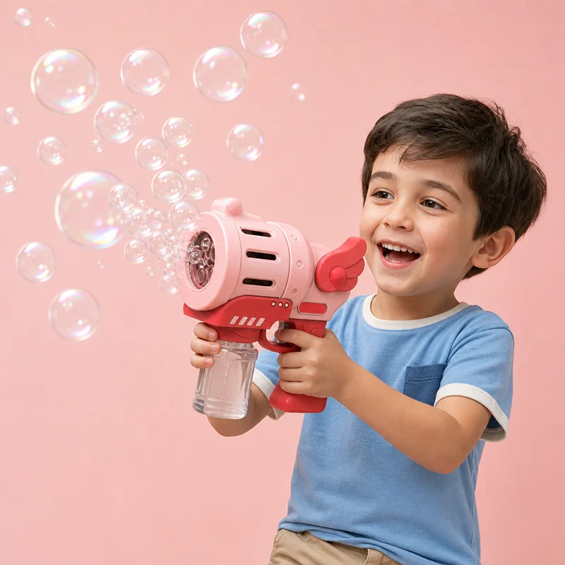 電動バブルマシン、点滅ライトと音楽付き、子供用、自動バブルブ - Kids Outdoor Music のレビューと価格