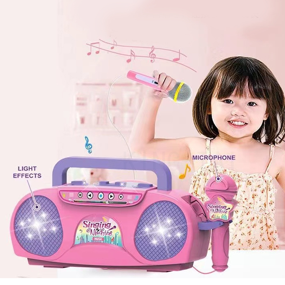 キッズマイクカラオケマシン楽器のおもちゃライト屋内屋外旅行教 - Kids Outdoor Instruments のレビューと価格