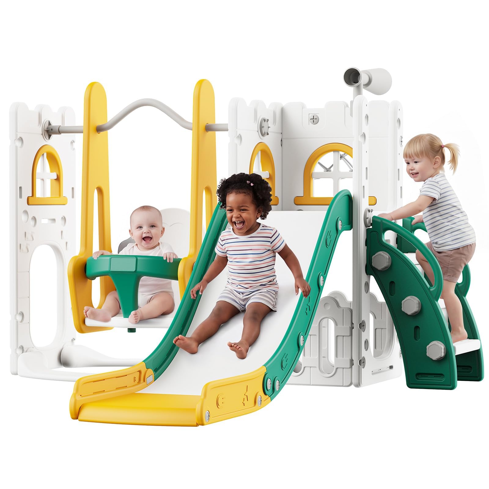 7 in 1 幼児用スライド＆スイングセット 室内・屋外用キ - Kids Outdoor Slide Set のレビューと価格