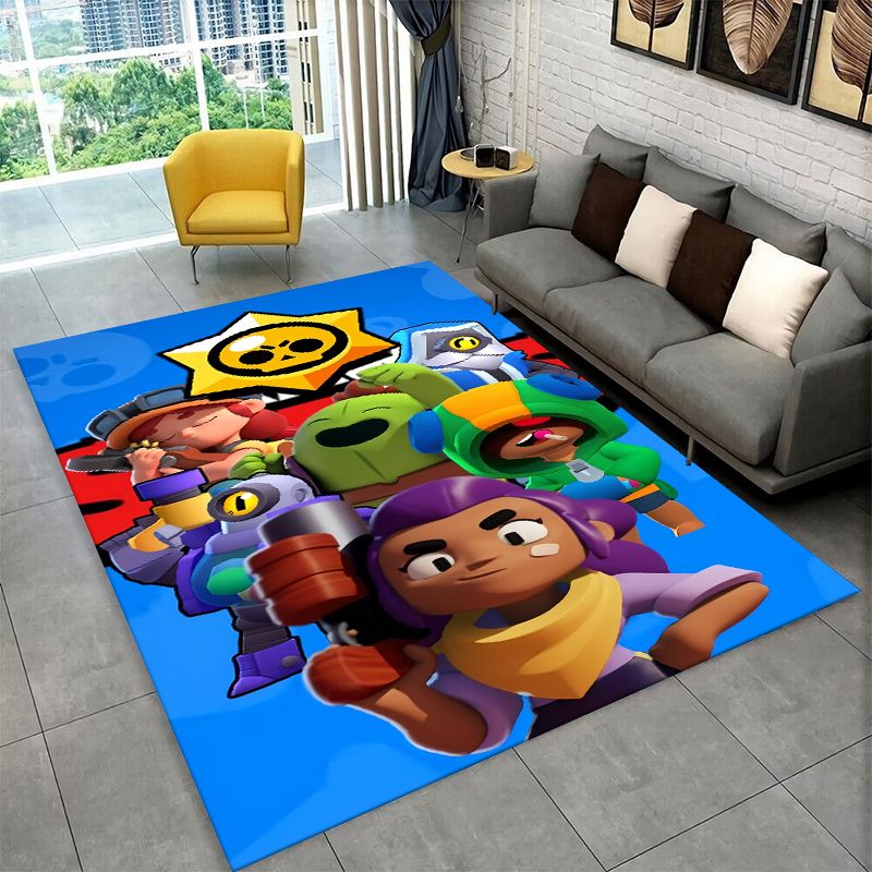 漫画B-Brawlゲーム滑り止めエリアラグ、リビングルーム、 - Kids Outdoor Mat のレビューと価格