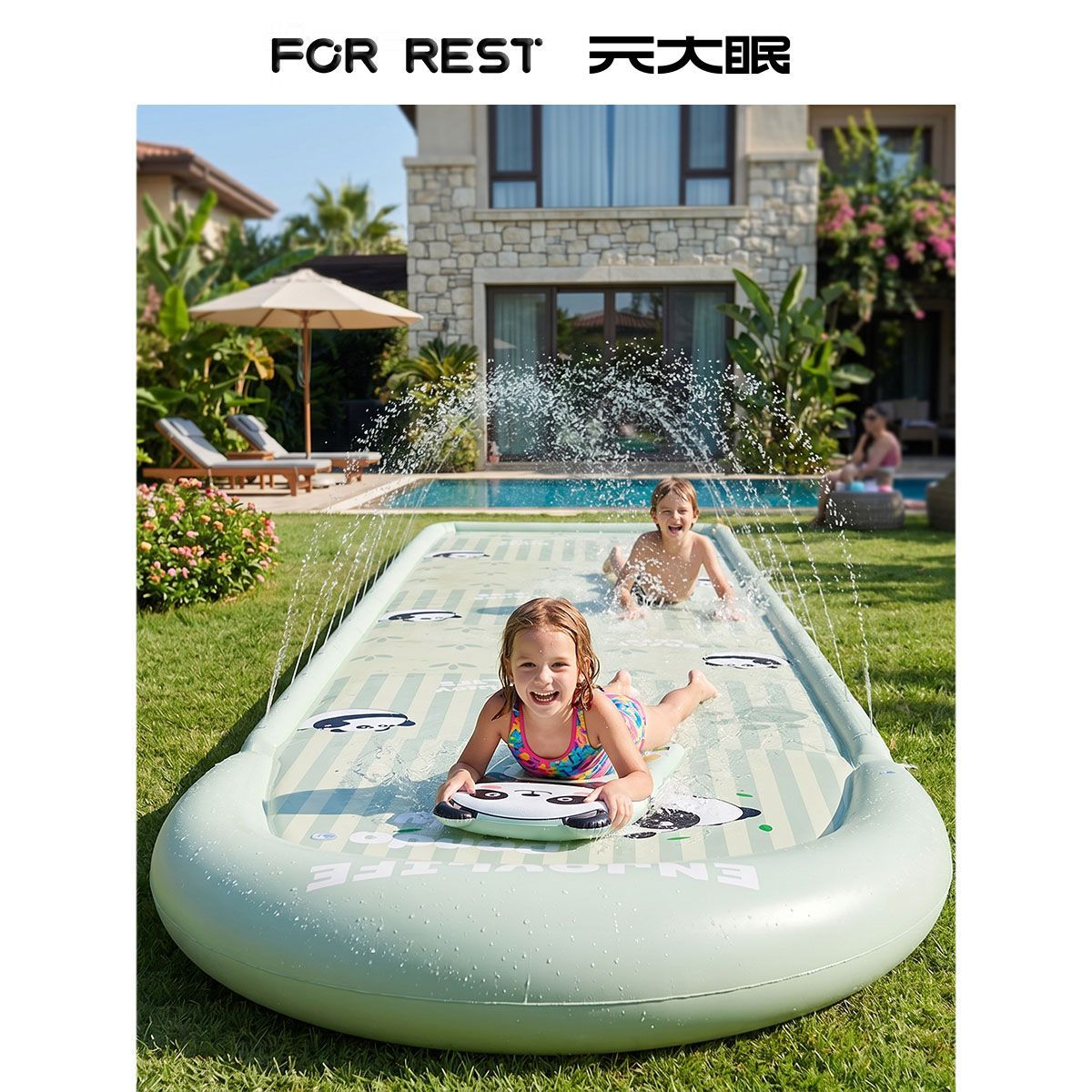 新しいユニコーンキッズ用インフレータブルウォータースライドマ - Kids Outdoor Mat のレビューと価格