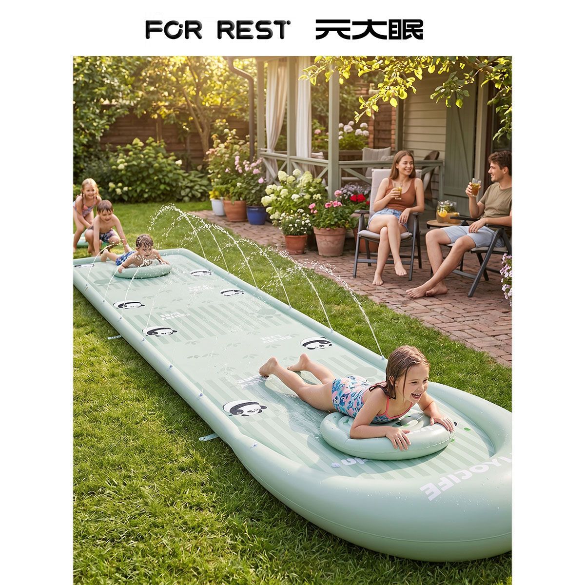 新しいユニコーンキッズ用インフレータブルウォータースライドマ - Kids Outdoor Mat のレビューと価格