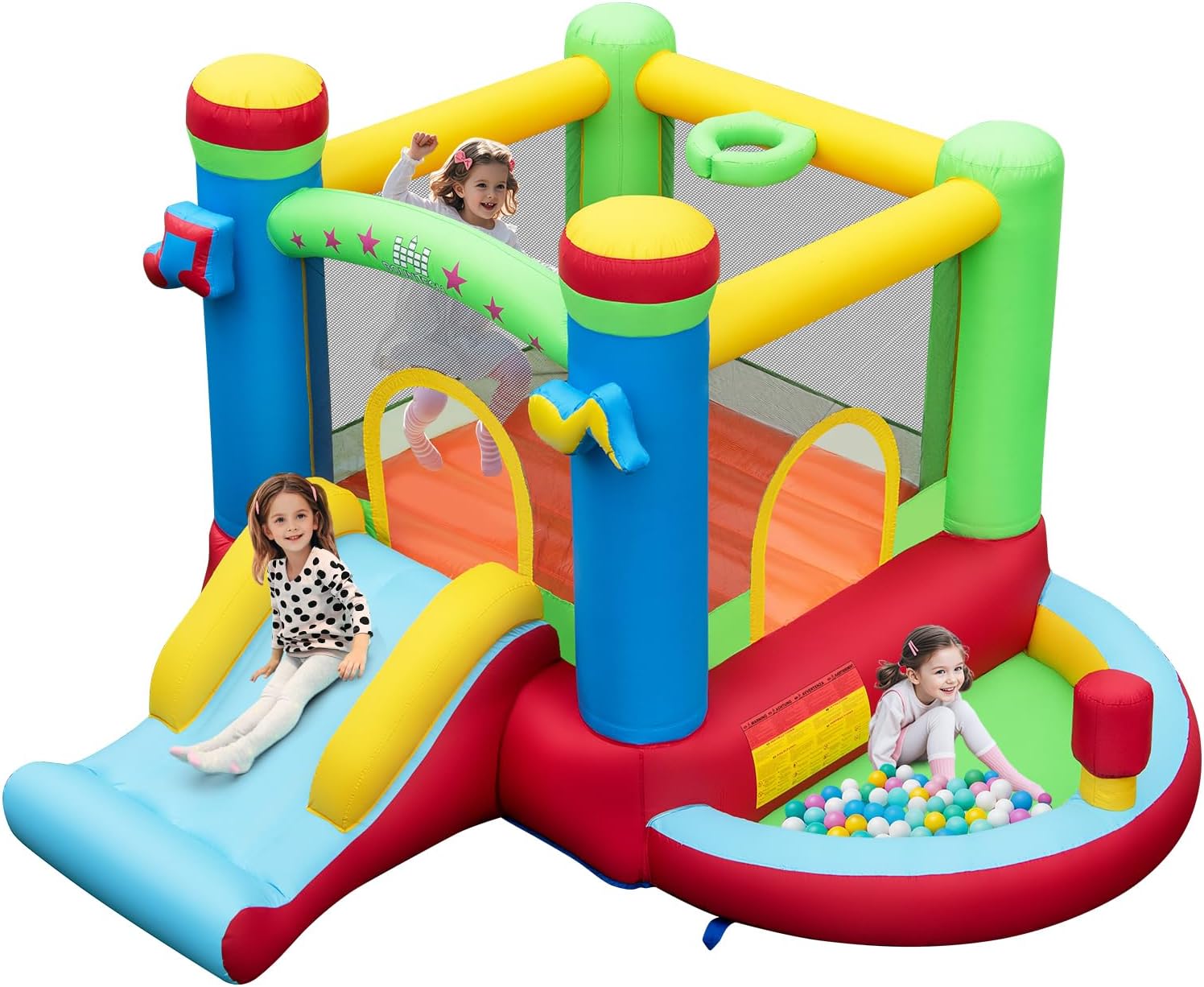 ボールプール付きインフレータブルバウンスハウス、3歳から12 - Kids Outdoor House のレビューと価格