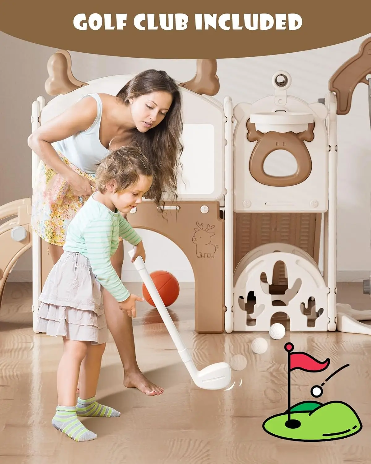 13-in-1幼児用スライド＆スイングセット、1歳以上のお子 - Kids Outdoor Slide Set のレビューと価格