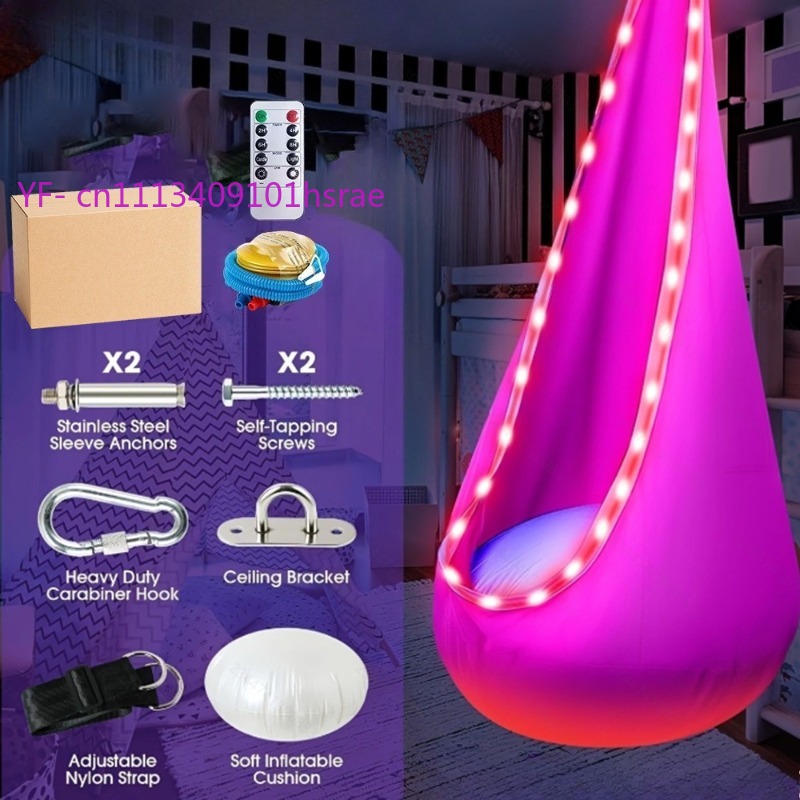 光るLEDインフレータブルハンモック ポータブルプラッシュハ - Kids Outdoor Hammock のレビューと価格