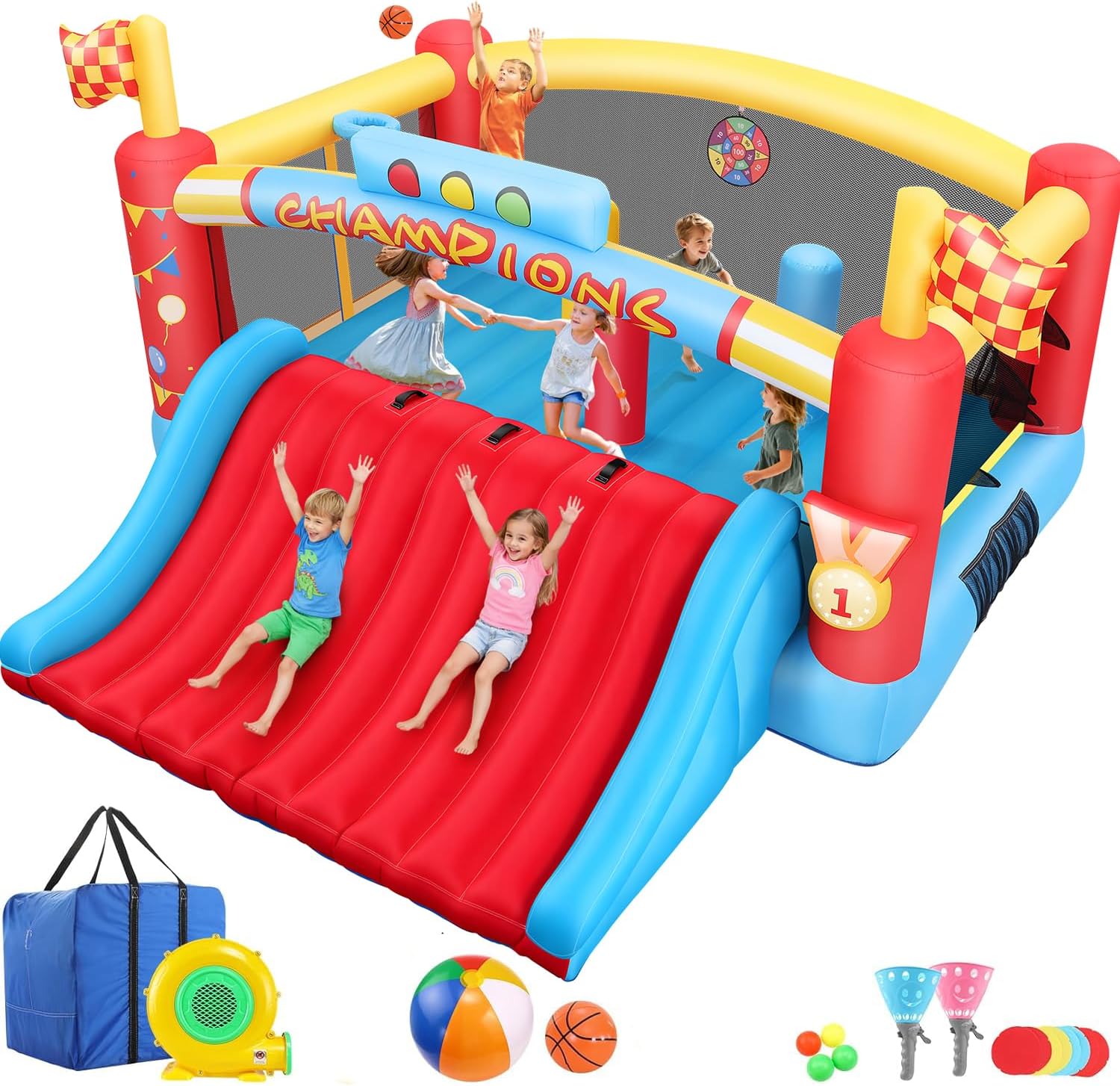 大きな子供向けインフレータブルバウンスハウス、13フィート屋 - Kids Outdoor House のレビューと価格
