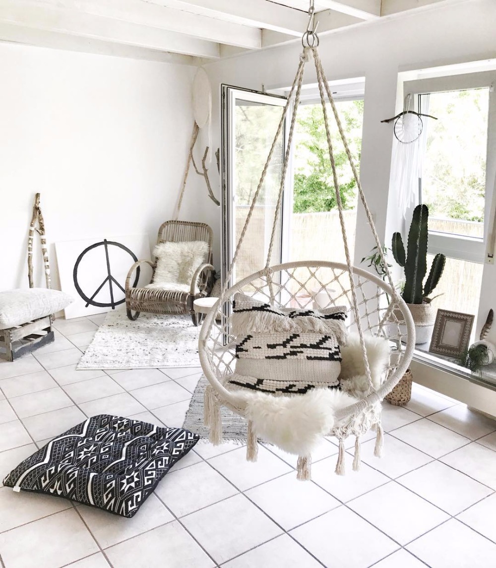 2025 北欧ガーデン手作りニットラウンドハンモック屋外屋内 - Kids Outdoor Furniture のレビューと価格