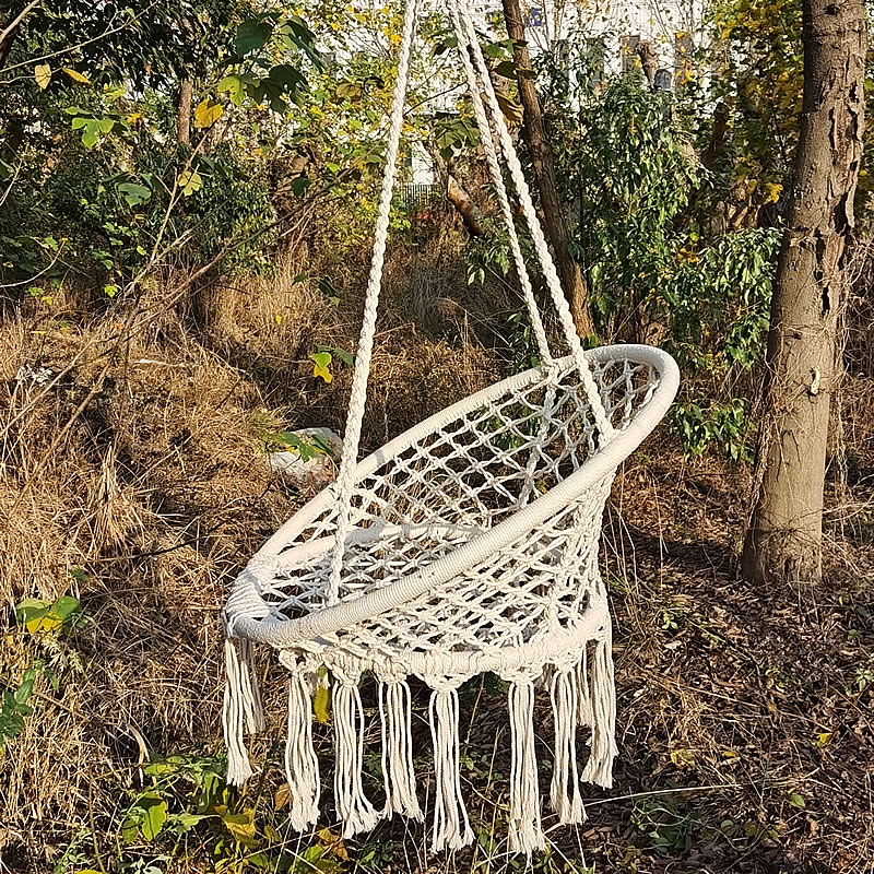 2025 北欧ガーデン手作りニットラウンドハンモック屋外屋内 - Kids Outdoor Furniture のレビューと価格
